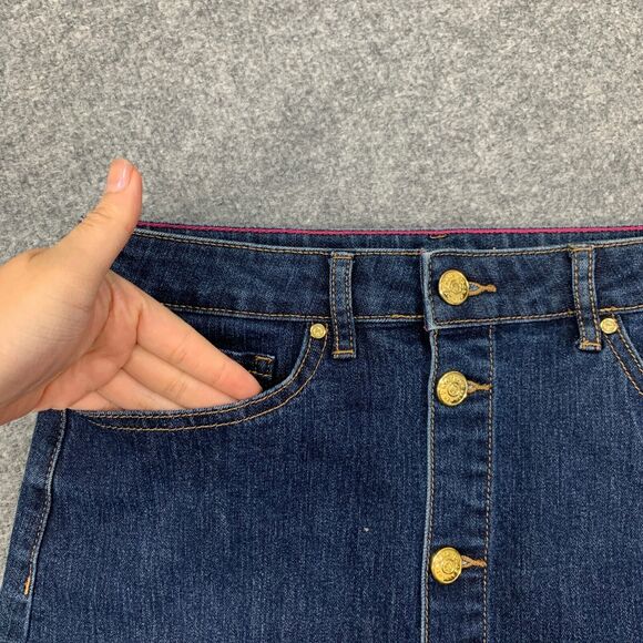 Kate Spade Mini Skirt Girls 14 Blue The Rules Medium Wash Denim Button Up Pocket - Picture 3 of 12